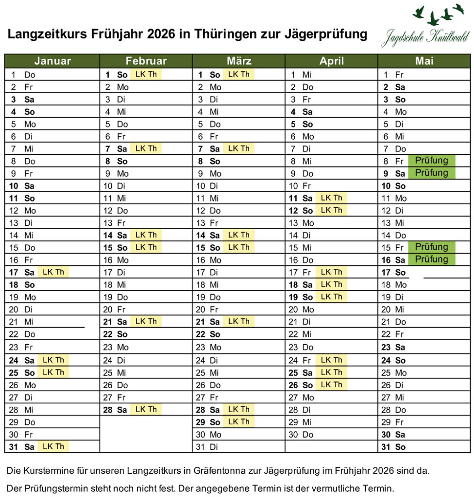 Langzeitkurs 2026 Thüringen
